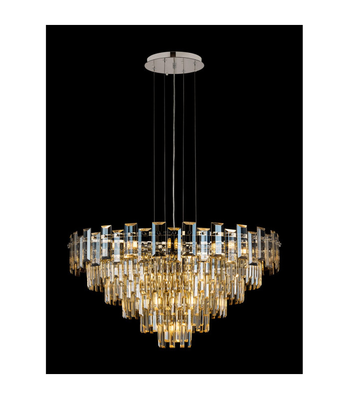 Delmar 81cm Pendant 13 Light E14 Polished Nickel/Champagne Glass Item Weight: 15.6kg-3