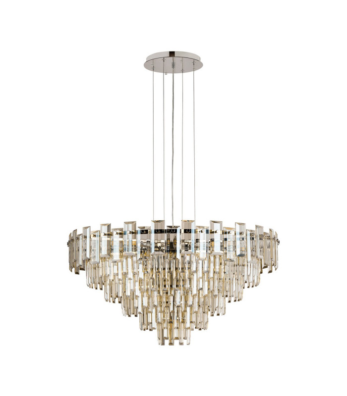 Delmar 81cm Pendant 13 Light E14 Polished Nickel/Champagne Glass Item Weight: 15.6kg-4