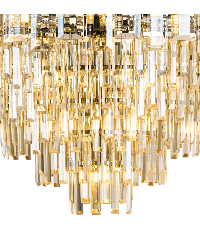 Delmar 81cm Pendant 13 Light E14 Polished Nickel/Champagne Glass Item Weight: 15.6kg-7