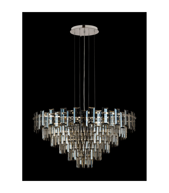 Delmar 81cm Pendant 13 Light E14 Polished Nickel/Champagne Glass Item Weight: 15.6kg-8