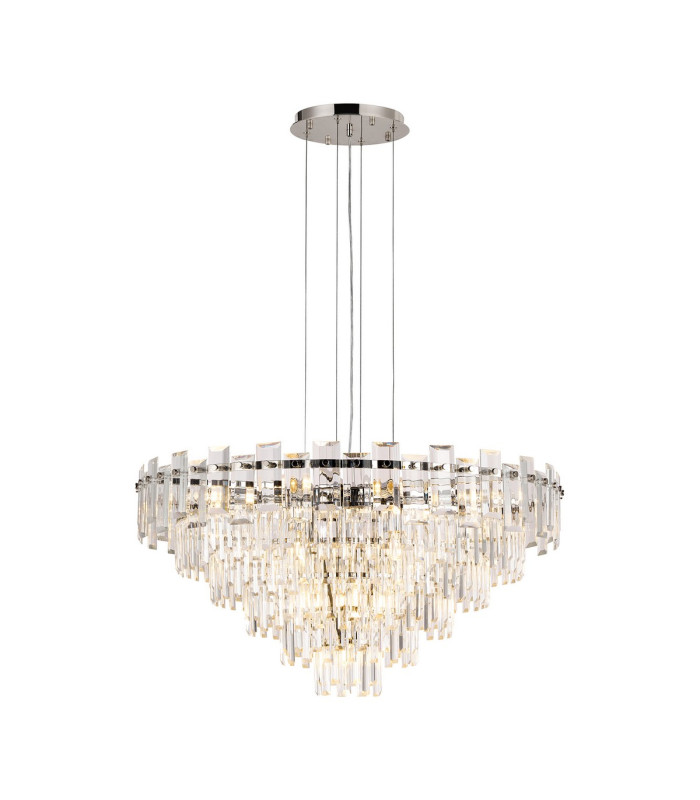 Delmar 81cm Pendant 13 Light E14 Polished Nickel/Clear Glass Item Weight: 15.6kg-1