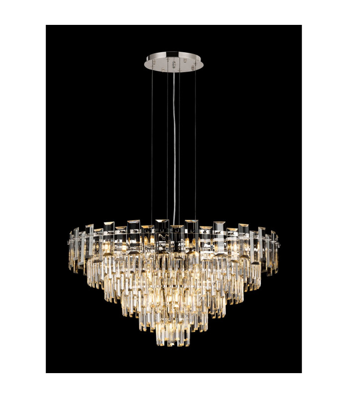 Delmar 81cm Pendant 13 Light E14 Polished Nickel/Clear Glass Item Weight: 15.6kg-3