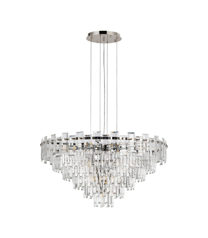 Delmar 81cm Pendant 13 Light E14 Polished Nickel/Clear Glass Item Weight: 15.6kg-4