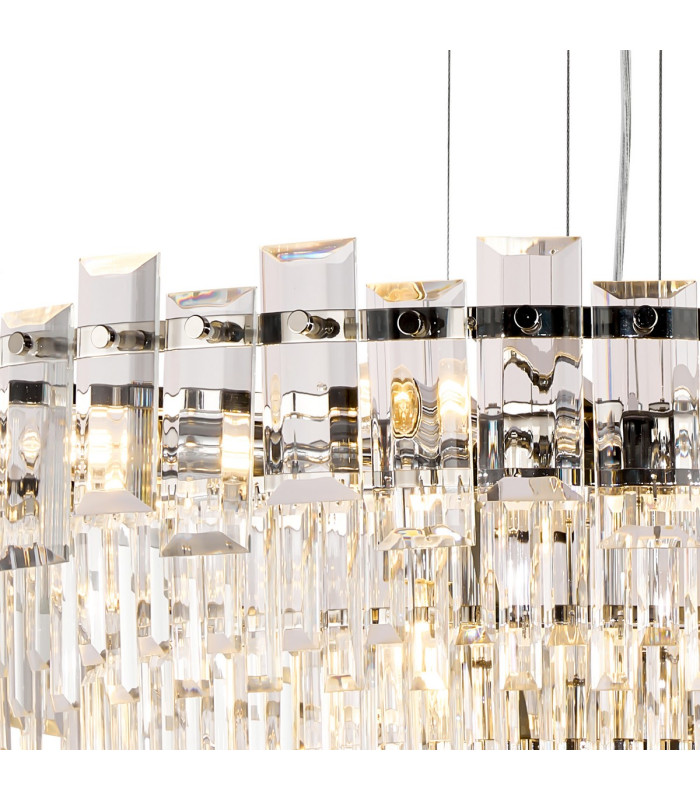 Delmar 81cm Pendant 13 Light E14 Polished Nickel/Clear Glass Item Weight: 15.6kg-6
