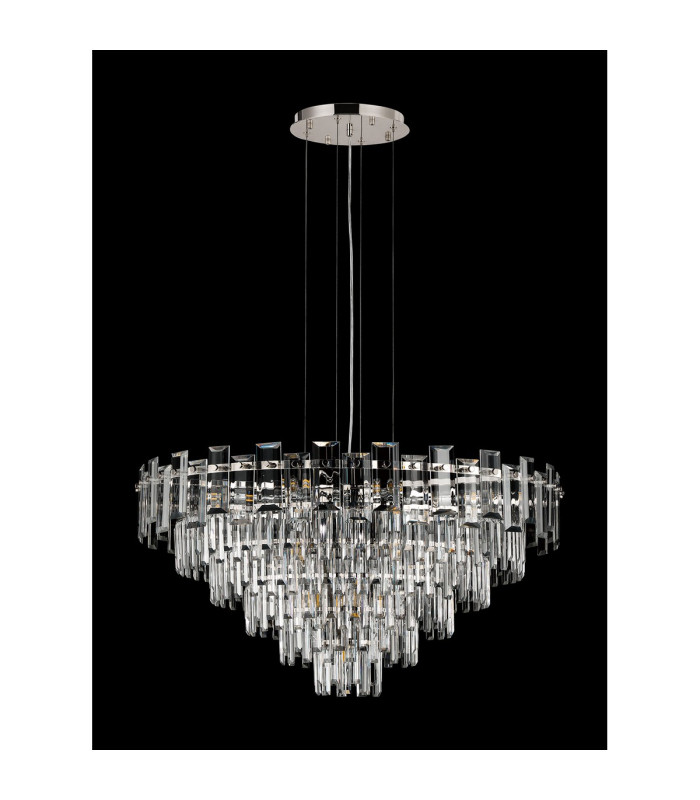 Delmar 81cm Pendant 13 Light E14 Polished Nickel/Clear Glass Item Weight: 15.6kg-9