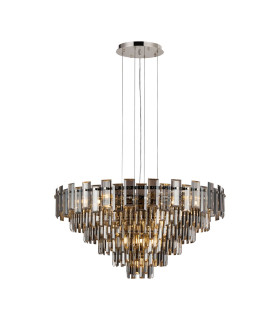 Delmar 81cm Pendant 13 Light E14 Polished Nickel/Smoke Glass Item Weight: 15.6kg-1