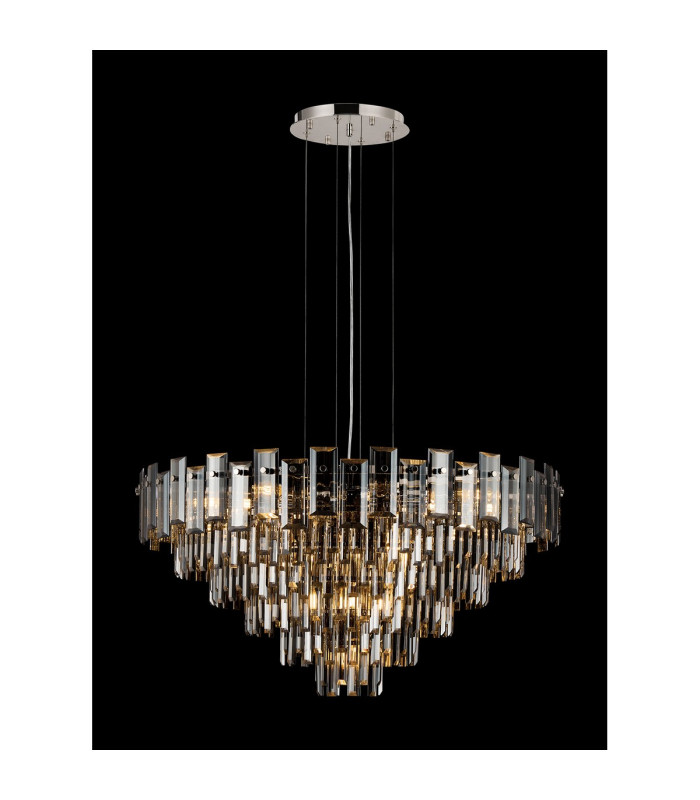 Delmar 81cm Pendant 13 Light E14 Polished Nickel/Smoke Glass Item Weight: 15.6kg-3