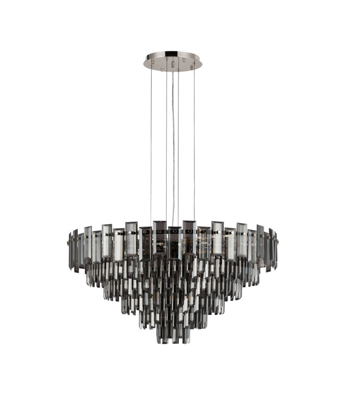 Delmar 81cm Pendant 13 Light E14 Polished Nickel/Smoke Glass Item Weight: 15.6kg-4