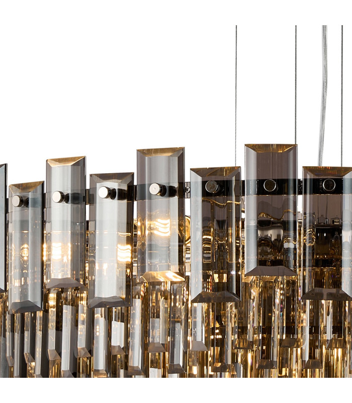 Delmar 81cm Pendant 13 Light E14 Polished Nickel/Smoke Glass Item Weight: 15.6kg-6