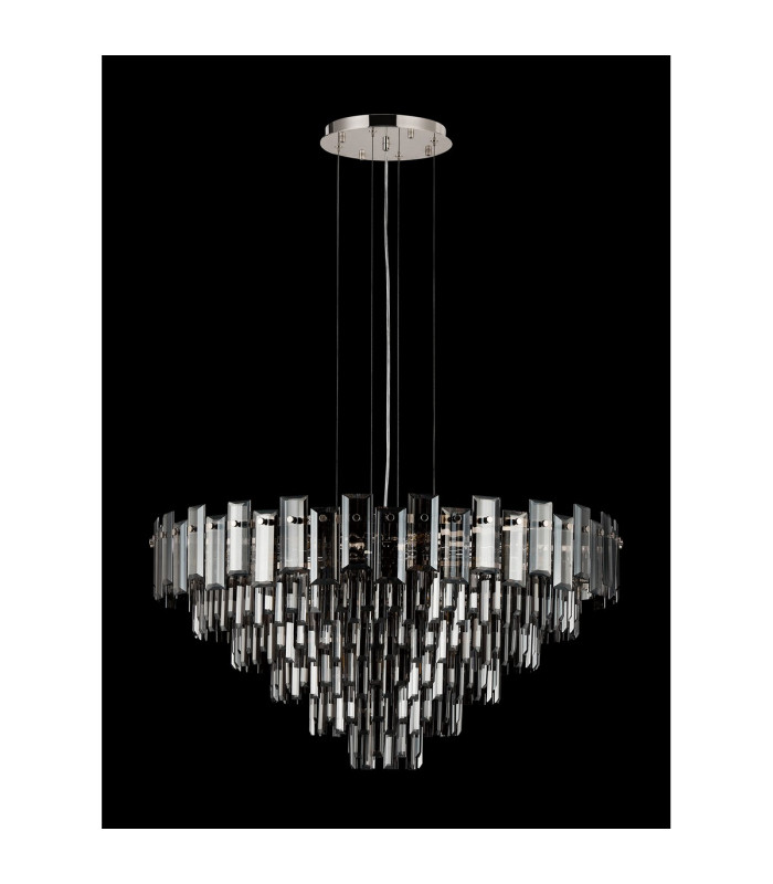 Delmar 81cm Pendant 13 Light E14 Polished Nickel/Smoke Glass Item Weight: 15.6kg-8
