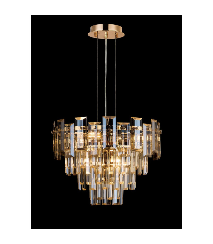 Delmar 41cm Pendant 6 Light E14 French Gold/Champagne Glass-3