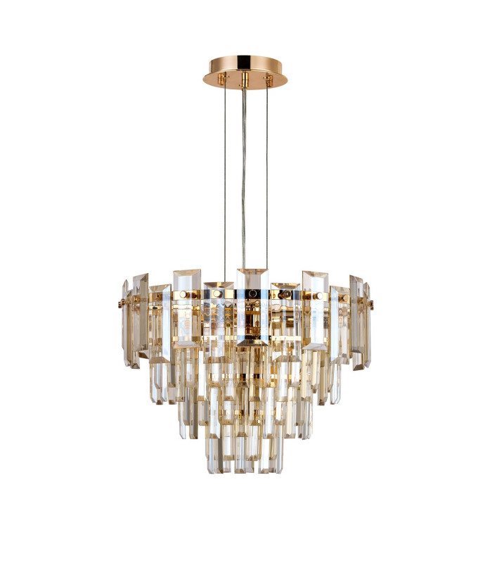 Delmar 41cm Pendant 6 Light E14 French Gold/Champagne Glass-4