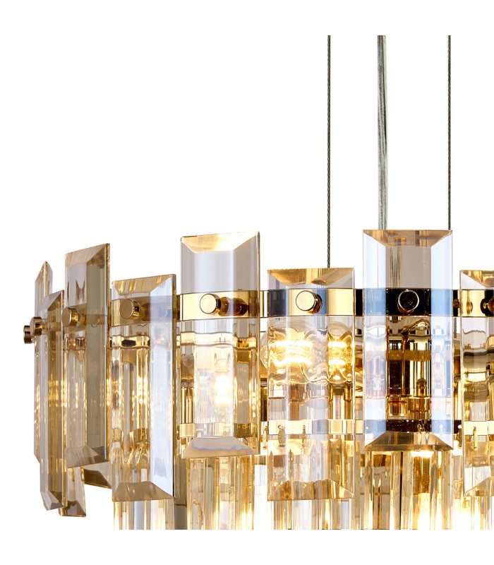 Delmar 41cm Pendant 6 Light E14 French Gold/Champagne Glass-6