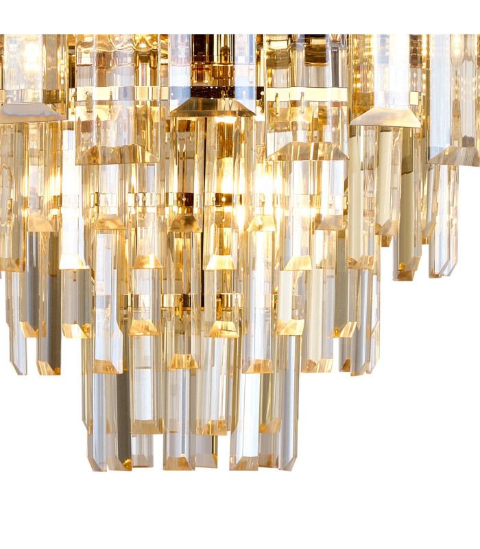 Delmar 41cm Pendant 6 Light E14 French Gold/Champagne Glass-7