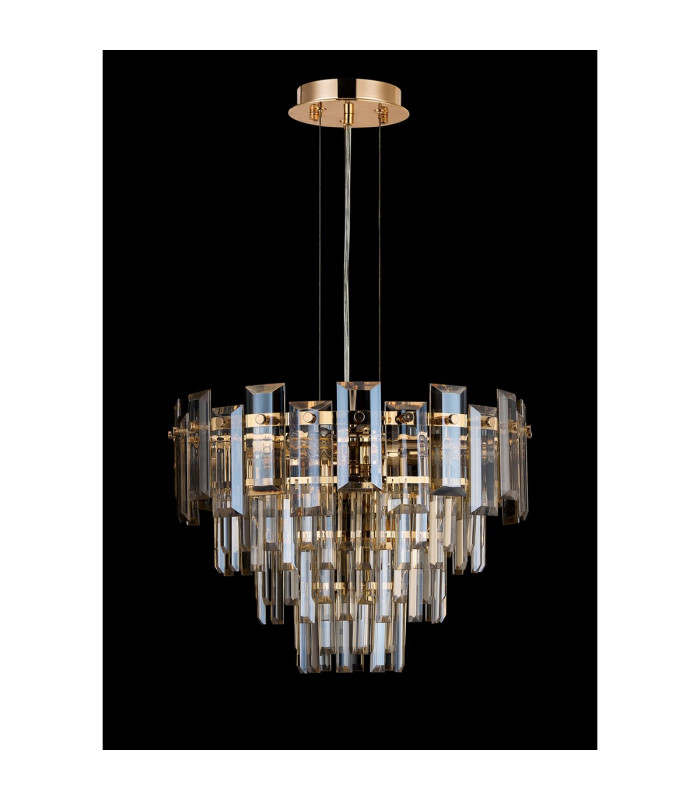 Delmar 41cm Pendant 6 Light E14 French Gold/Champagne Glass-8