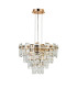 Delmar 41cm Pendant 6 Light E14 French Gold/Clear Glass-4