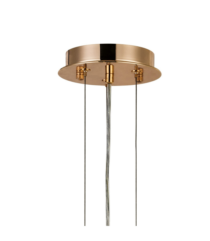Delmar 41cm Pendant 6 Light E14 French Gold/Clear Glass-5