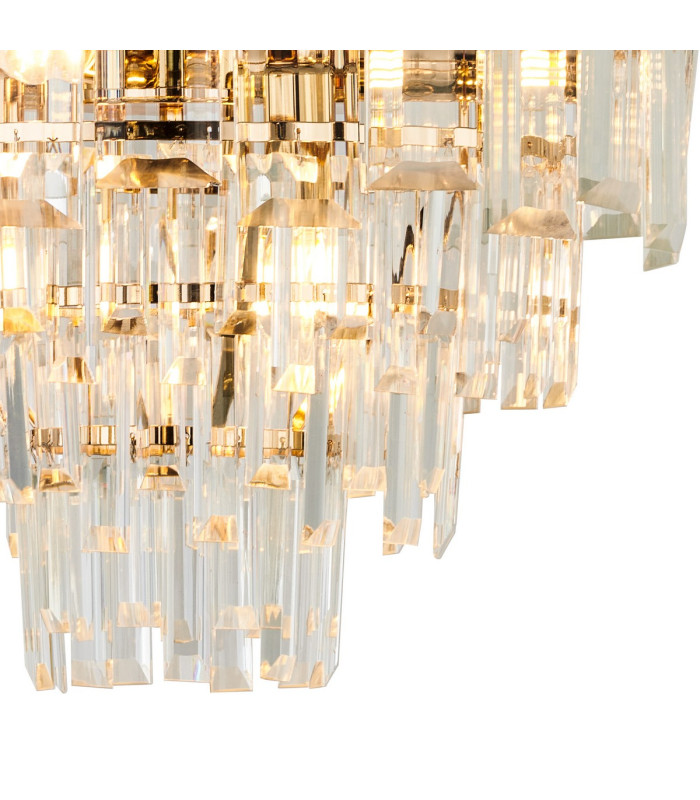 Delmar 41cm Pendant 6 Light E14 French Gold/Clear Glass-7