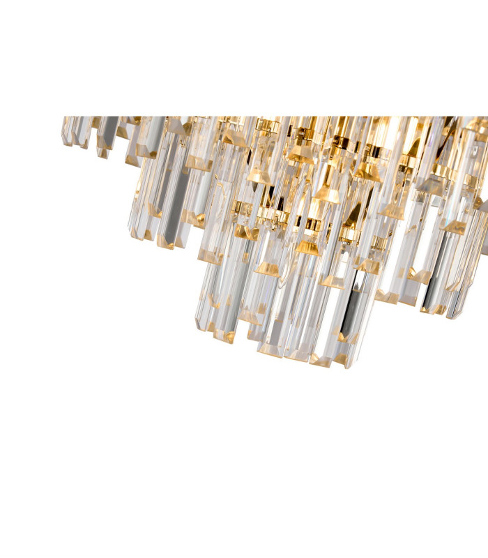 Delmar 41cm Pendant 6 Light E14 French Gold/Clear Glass-8
