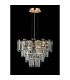 Delmar 41cm Pendant 6 Light E14 French Gold/Clear Glass-10