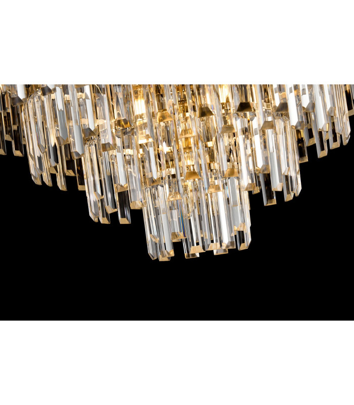 Delmar 41cm Pendant 6 Light E14 French Gold/Clear Glass-12