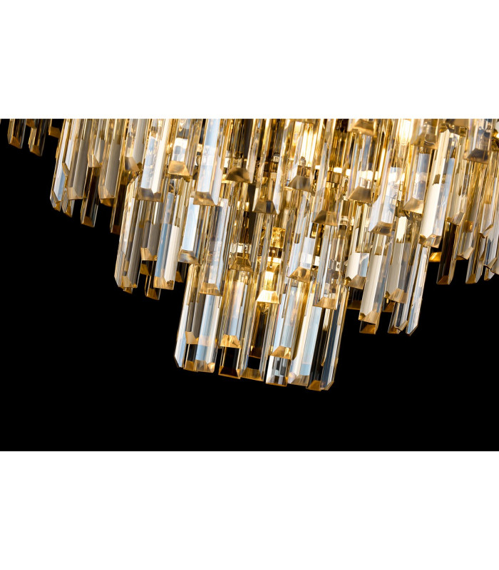 Delmar 41cm Pendant 6 Light E14 French Gold/Clear Glass-13