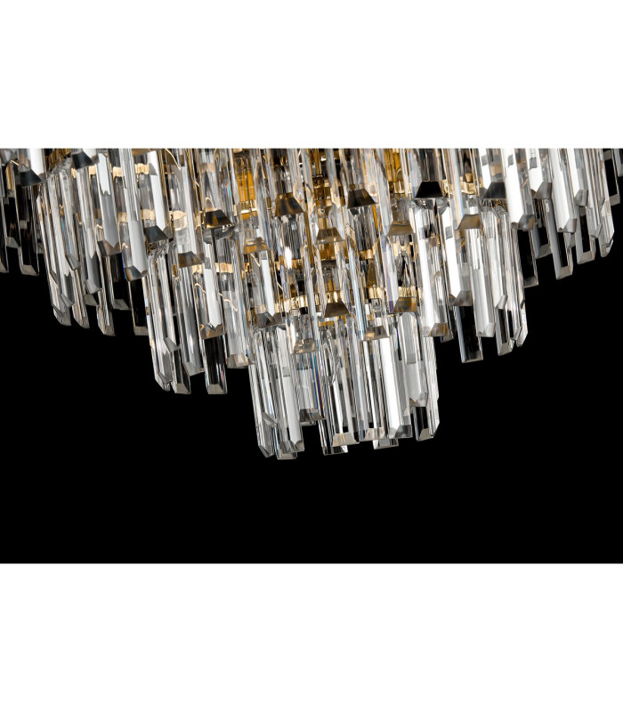 Delmar 41cm Pendant 6 Light E14 French Gold/Clear Glass-15