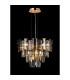 Delmar 41cm Pendant 6 Light E14 French Gold/Smoke Glass-3