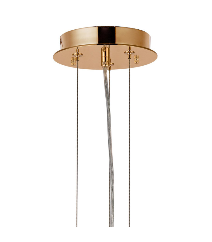 Delmar 41cm Pendant 6 Light E14 French Gold/Smoke Glass-5