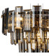 Delmar 41cm Pendant 6 Light E14 French Gold/Smoke Glass-6