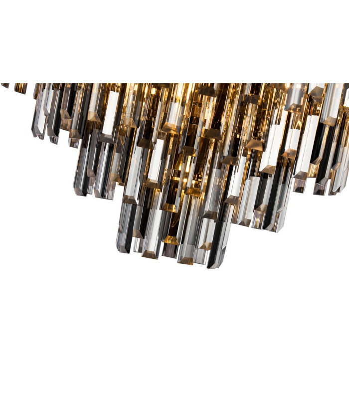 Delmar 41cm Pendant 6 Light E14 French Gold/Smoke Glass-9