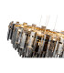 Delmar 41cm Pendant 6 Light E14 French Gold/Smoke Glass-10