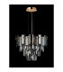 Delmar 41cm Pendant 6 Light E14 French Gold/Smoke Glass-13