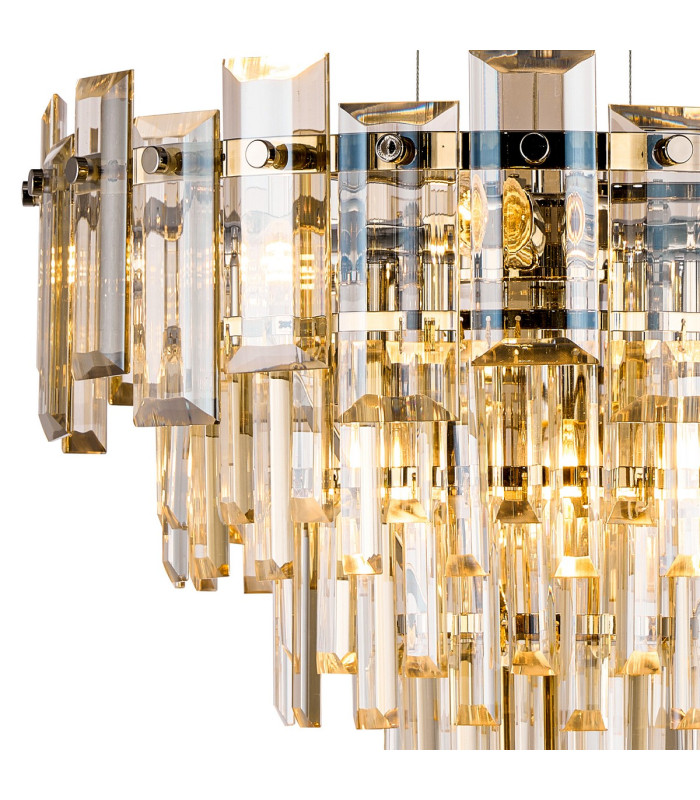 Delmar 41cm Pendant 6 Light E14 Polished Nickel/Champagne Glass-6