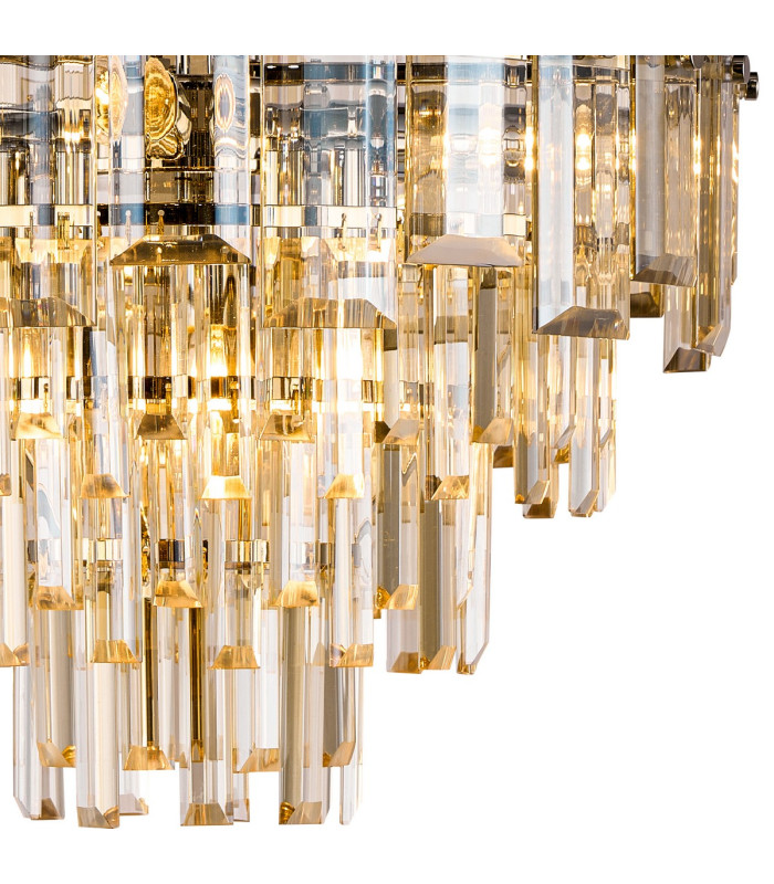 Delmar 41cm Pendant 6 Light E14 Polished Nickel/Champagne Glass-7