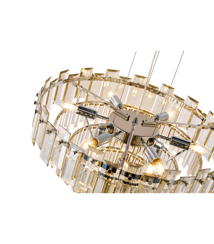 Delmar 41cm Pendant 6 Light E14 Polished Nickel/Champagne Glass-8