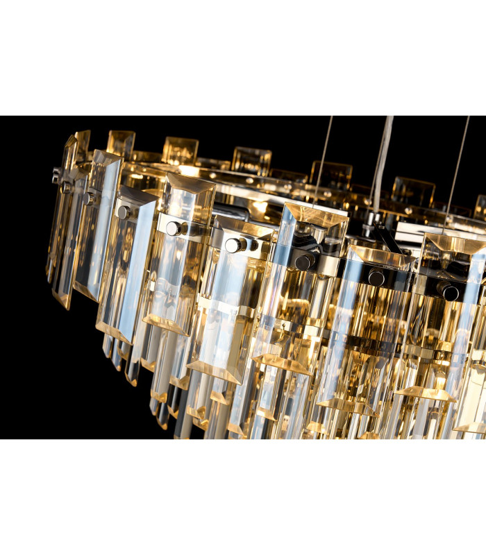 Delmar 41cm Pendant 6 Light E14 Polished Nickel/Champagne Glass-15