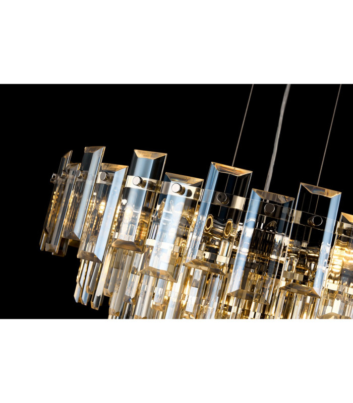 Delmar 41cm Pendant 6 Light E14 Polished Nickel/Champagne Glass-16