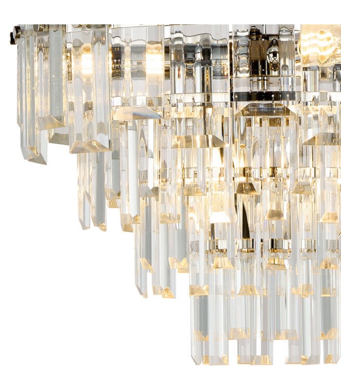 Delmar 41cm Pendant 6 Light E14 Polished Nickel/Clear Glass-5