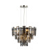 Delmar 41cm Pendant 6 Light E14 Polished Nickel/Smoke Glass-1