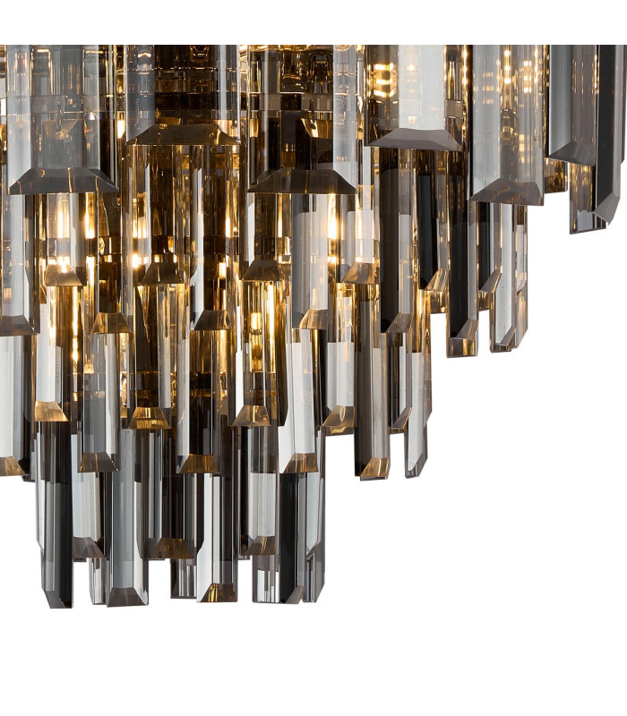 Delmar 41cm Pendant 6 Light E14 Polished Nickel/Smoke Glass-7