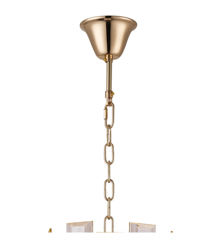 Delmar 41cm Tall Pendant 9 Light E14 French Gold/Champagne Glass-5