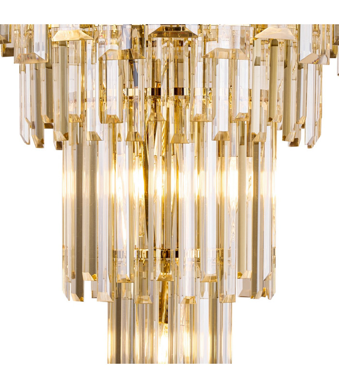 Delmar 41cm Tall Pendant 9 Light E14 French Gold/Champagne Glass-7