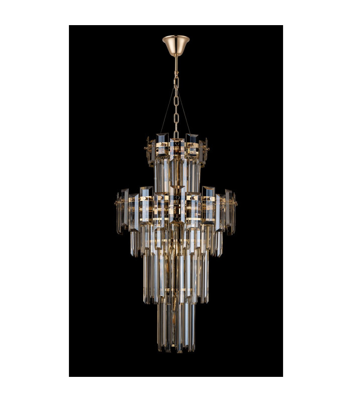 Delmar 41cm Tall Pendant 9 Light E14 French Gold/Champagne Glass-8