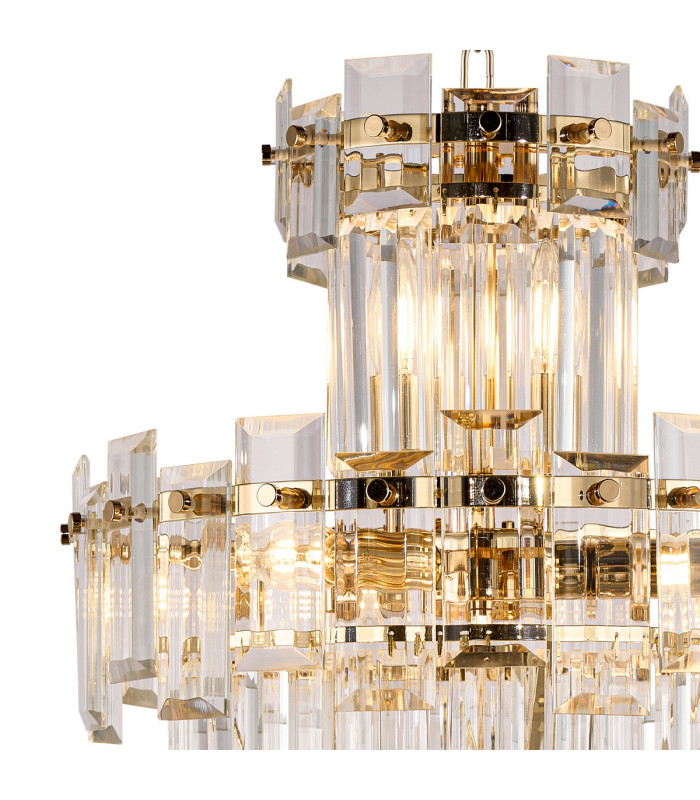 Delmar 41cm Tall Pendant 9 Light E14 French Gold/Clear Glass-5
