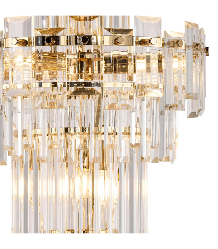 Delmar 41cm Tall Pendant 9 Light E14 French Gold/Clear Glass-6