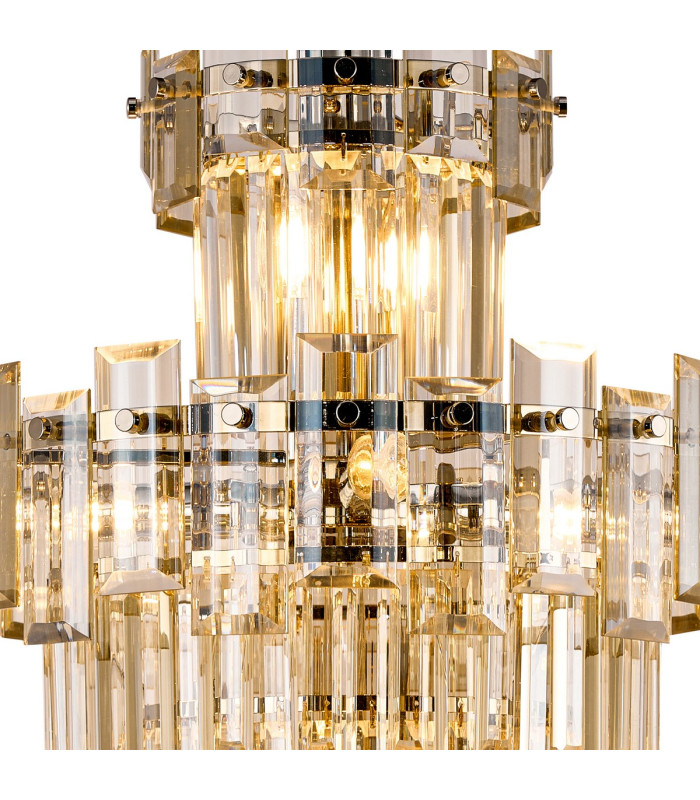 Delmar 41cm Tall Pendant 9 Light E14 Polished Nickel/Champagne Glass-6
