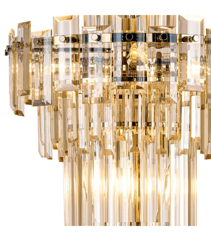 Delmar 41cm Tall Pendant 9 Light E14 Polished Nickel/Champagne Glass-7
