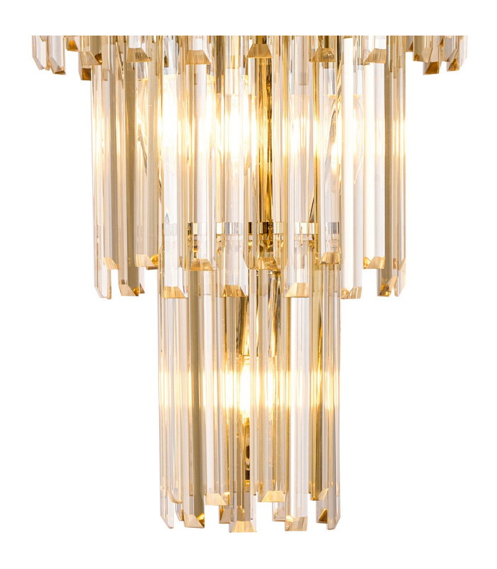 Delmar 41cm Tall Pendant 9 Light E14 Polished Nickel/Champagne Glass-8