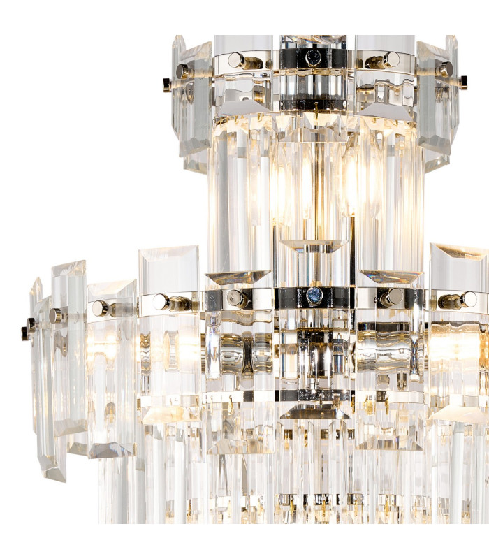 Delmar 41cm Tall Pendant 9 Light E14 Polished Nickel/Clear Glass-5